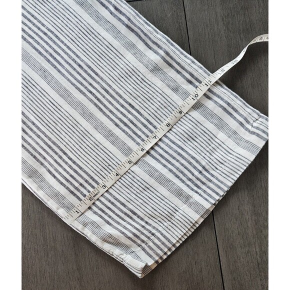 C & C California Linen Wide Leg Pants Size 10 Gray White Stripe Coastal Beach - Picture 7 of 7